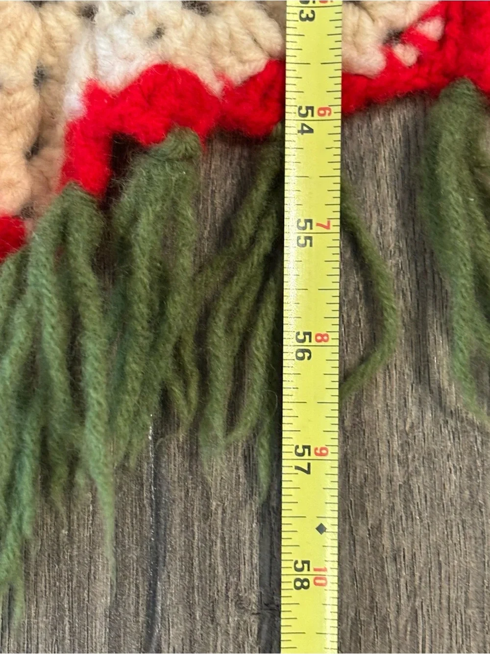 Granny Square Handmade Red, White & Green Holiday Mistletoe? Crochet Throw